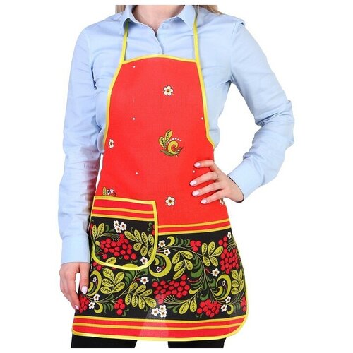 Фартук Хохлома сувенирный с карманом 673₽