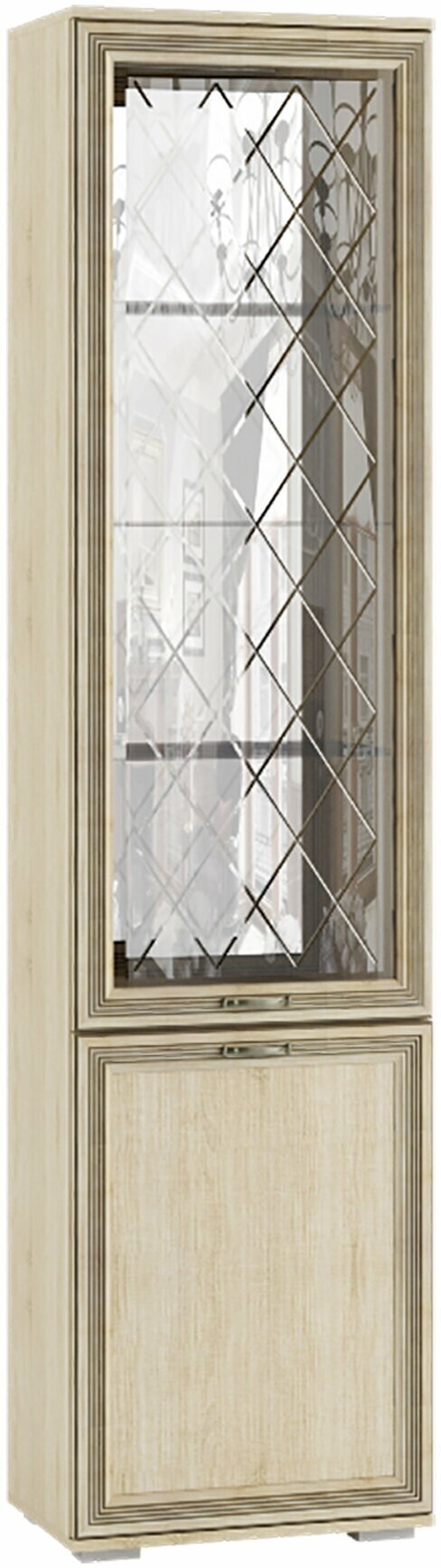 Гостиная Ливорно шкаф-пенал с витриной ЛШ-4 дуб сонома