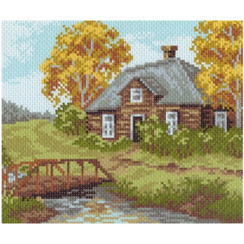 Канва с рисунком для вышивки крестом матренин посад Околица, 16*19см, 1шт