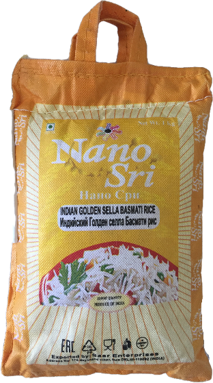 Nano Sri Рис Nano Sri Basmati Golden Sella пропаренный, 1кг