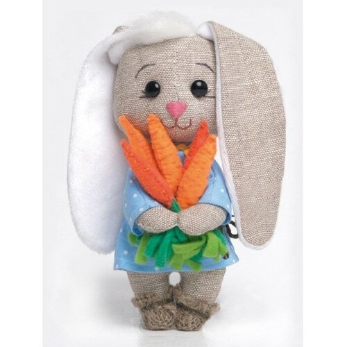 фото Набор для изготовления текстильной игрушки «зайчик-поздравляйчик» кукла перловка