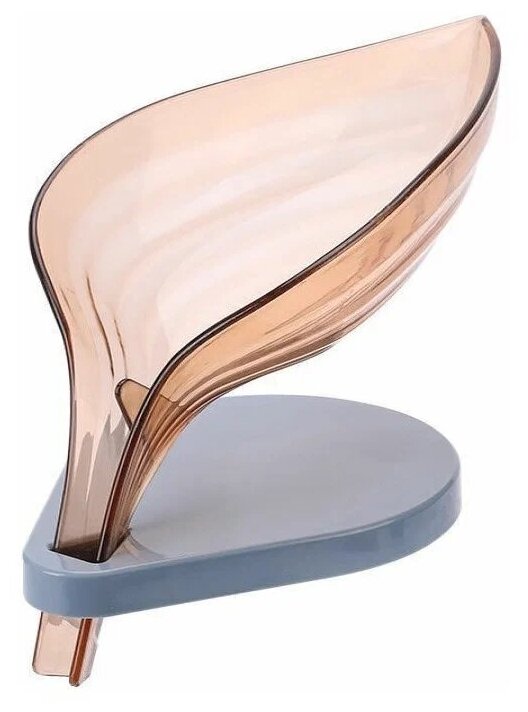 фото Мыльница Kiron&Eliks "Лепесток" со сливом, на присосках/подставка для мыла, держатель на ножке для мыла