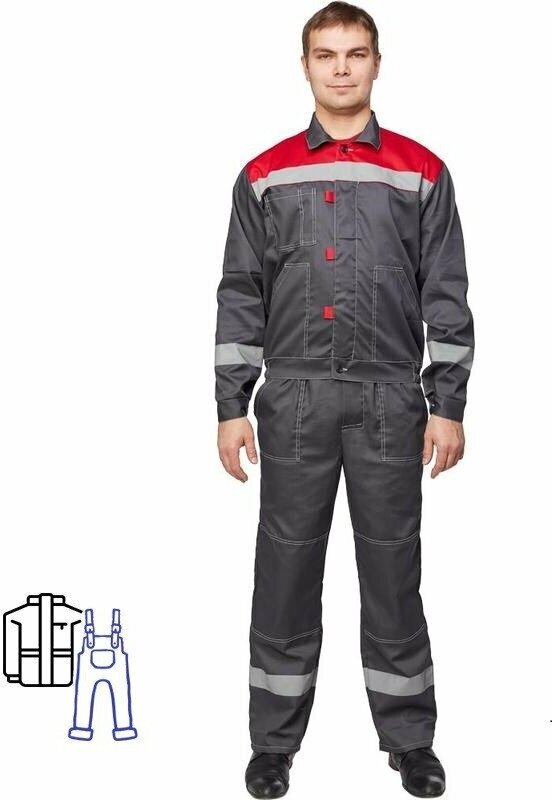 Костюм мужской л20-КПК серый/красный (р.44-46) 170-176 829803