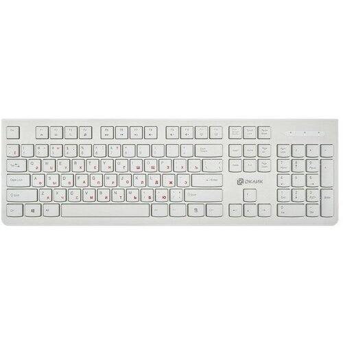 Клавиатура Oklick 505M, USB, белый клавиатура проводная oklick 505m usb черный kw 1820 black