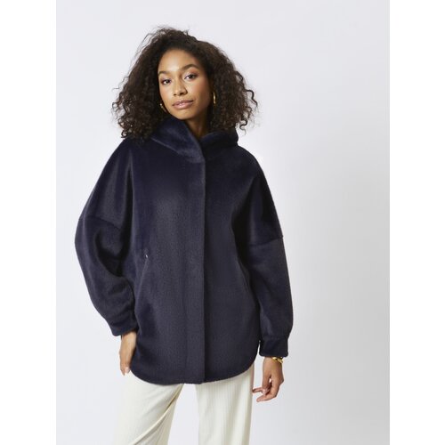 пуховик из имитации ягненка женское пальто меховое пальто женское зимнее меховое пальто 2022 женское меховое пальто большого размера пуши Куртка Electrastyle, размер 50, синий