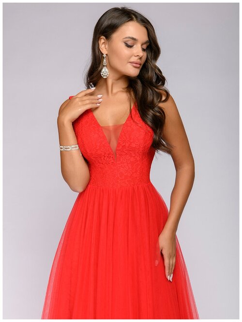 Платье 1001dress, вечернее, макси, размер 42, красный