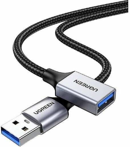 Кабель UGREEN US115 (10495) USB 3.0 Extension Cable Aluminum Case. Длина: 1м Цвет: черный