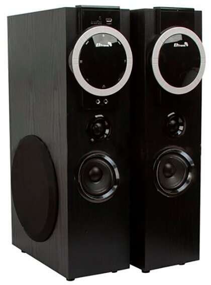 Колонки 2.0 Eltronic 20-81 HOME SOUND динамик 6шт/2х8"; 2х4"; 2х1.5" 100Вт, комплект 2 колонки, черн