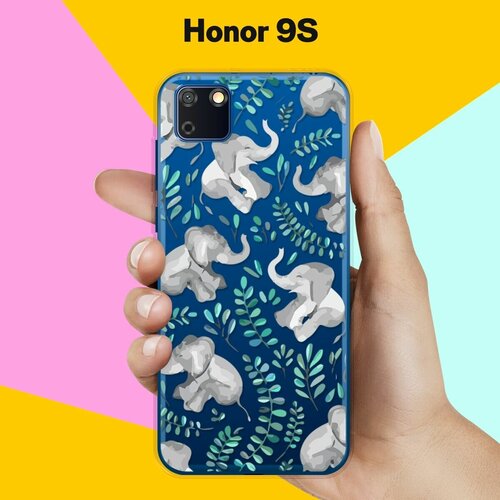 Силиконовый чехол Узор из слонов на Honor 9S силиконовый чехол узор из цветов на honor 9s