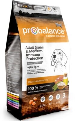 Probalance Сухой корм для взрослых собак малых и средних пород укрепление и поддержание иммунитета 33 PB 262 0,5 кг 54864