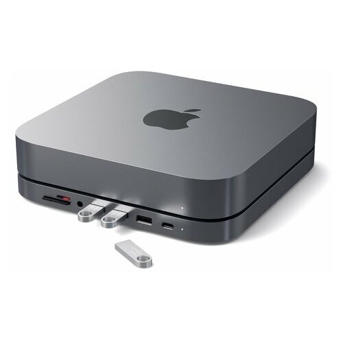 фото Usb док станция с подставкой satechi mac mini stand & hub для mac mini