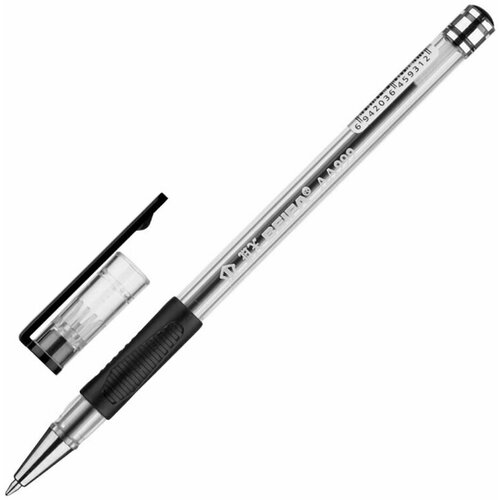 Ручка шариковая неавтоматическая Beifa АА999 0,5мм черный с рез. м, 50 шт.