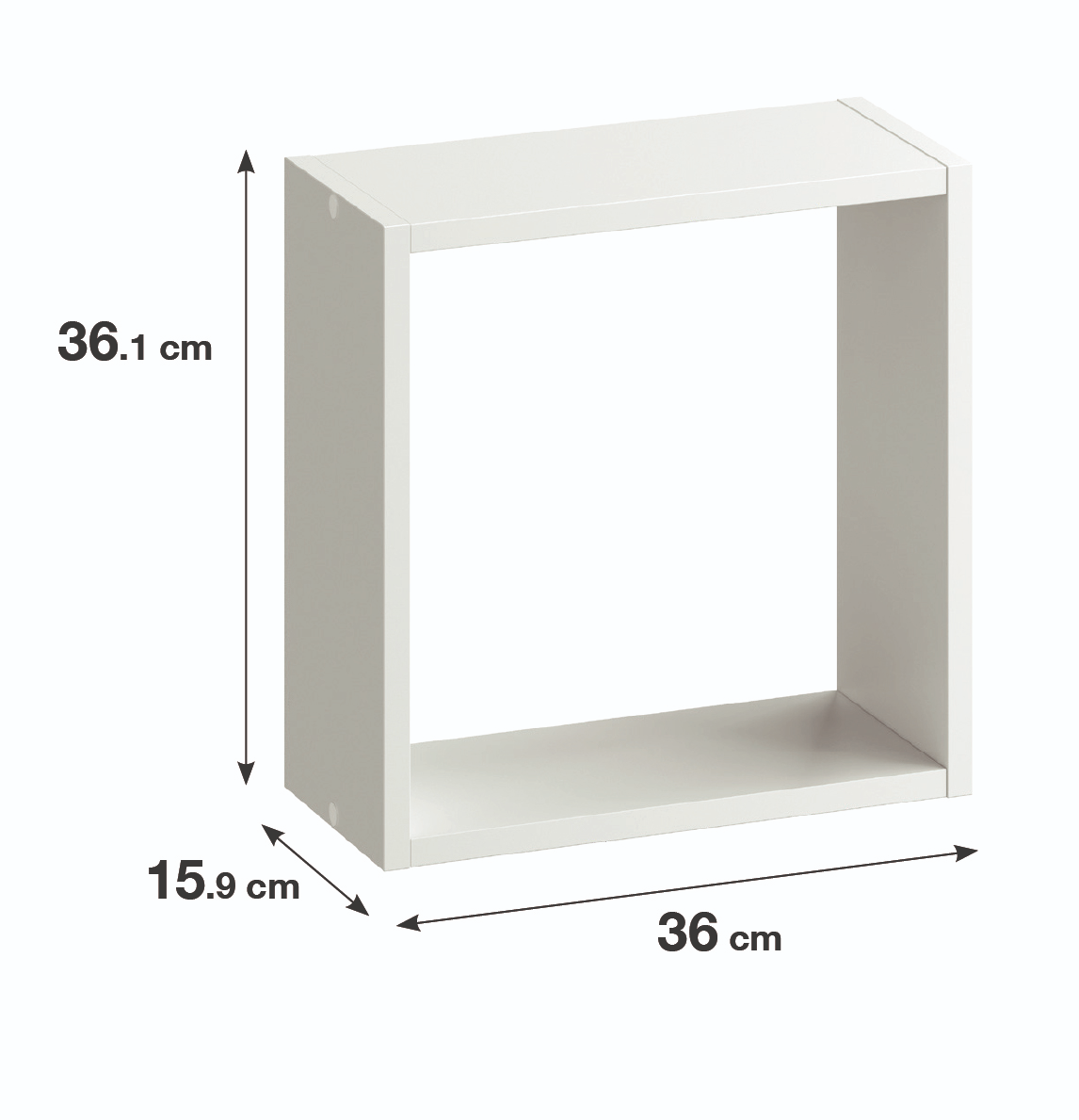 Стеллаж SPACEO KUB 1 секция 36x36x15.9 см ЛДСП цвет белый