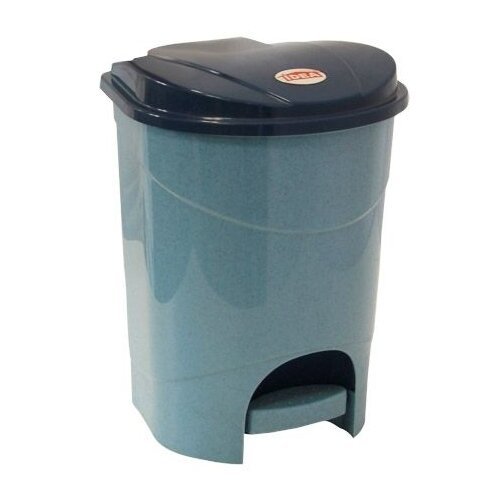 фото Контейнер для мусора с педалью 7л (голубой мрамор) (м2890) (idea) idea (м-пластика)