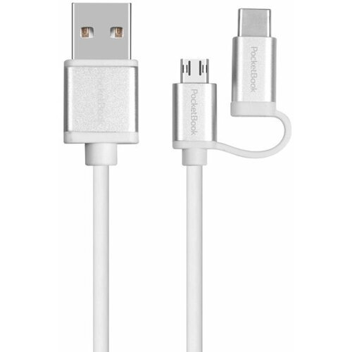 Аксессуар PocketBook USB - USB Type-C - microUSB White W-2-1-USB-C-M-A-RU