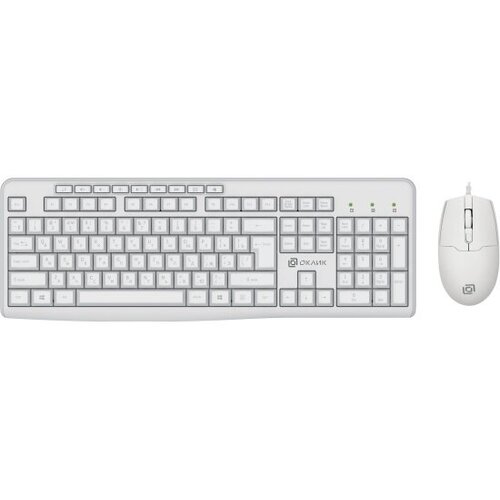 Клавиатура + мышь OKLICK S650 клав: белый мышь: белый USB (1875257)