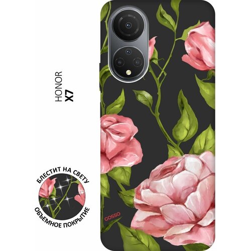 Матовый Soft Touch силиконовый чехол на Honor X7, Хонор Х7 с 3D принтом Amazing Roses черный матовый soft touch силиконовый чехол на honor x7 хонор х7 с 3d принтом amazing asters черный