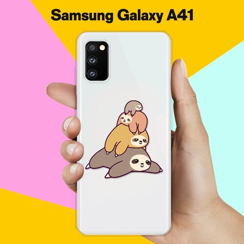 Силиконовый чехол 4 ленивца на Samsung Galaxy A41 пластиковый чехол vape animals 4 на samsung galaxy note 4 самсунг галакси нот 4