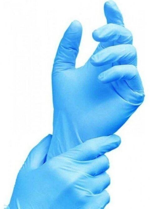 Перчатки нитриловые голубые NitriMax размер M, 50 пар/упк