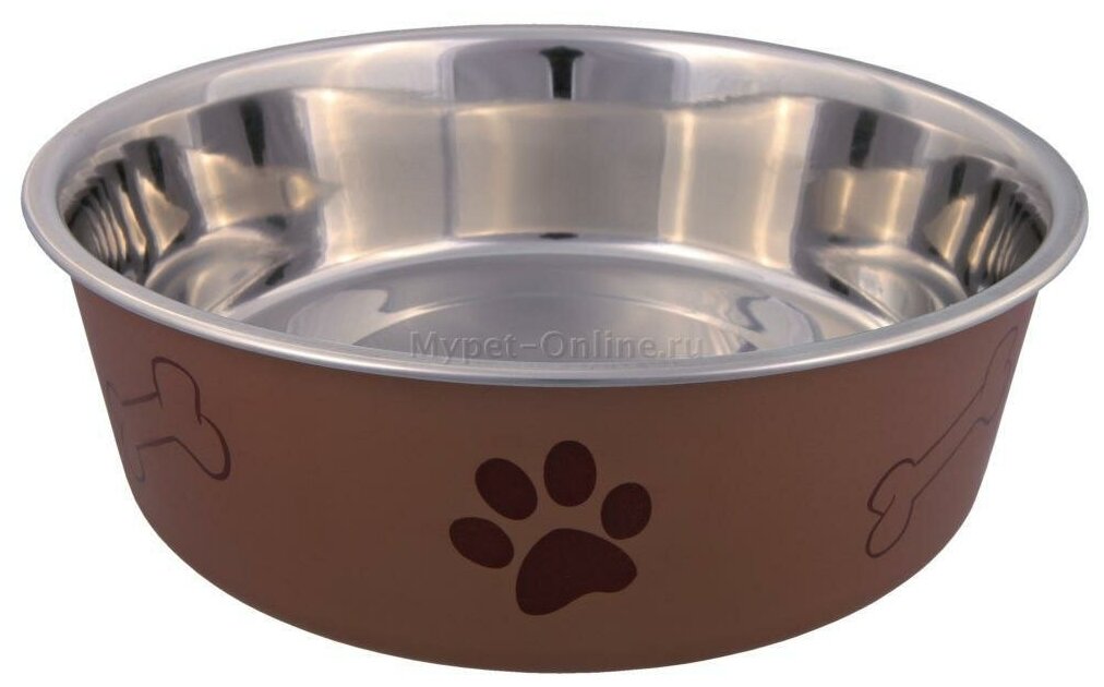 Миска для собак Trixie стальная с цветным
покрытием металл 2 л - фото №3