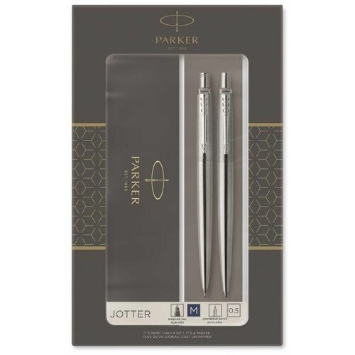 Подарочный набор Parker Jotter Stainless CT ручка и карандаш 6440₽