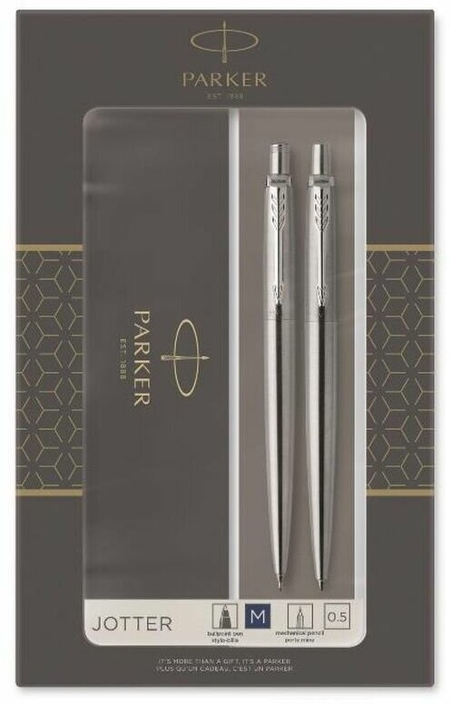 Подарочный набор Parker Jotter Stainless CT ручка и карандаш