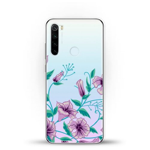 фото Силиконовый чехол фиолетовые цветы на xiaomi redmi note 8t andy & paul