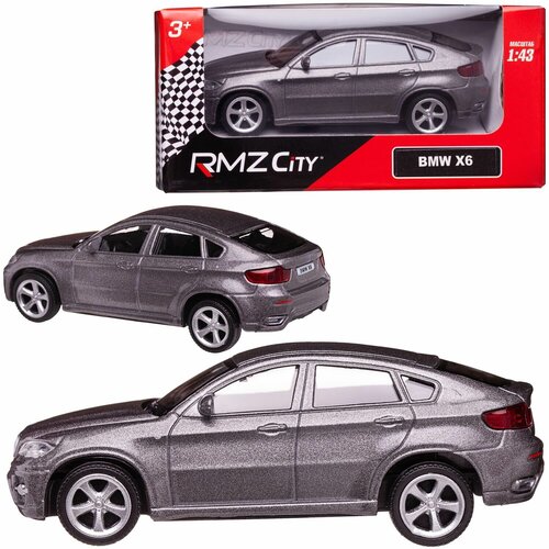 Машинка металлическая Uni-Fortune RMZ City 1:43 BMW X6 , без механизмов, цвет серый, 12,5 x 5,6 x 5,