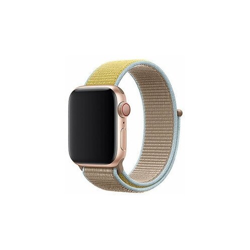 ОЕМ, Нейлоновый ремешок для Apple Watch 42/44мм, арт.011802, бежевый/желтый