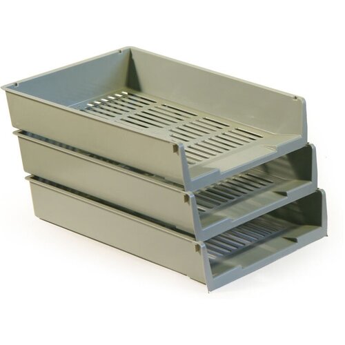 Лоток горизонтальный Buro Премиум 270х340х70мм серый пластик 1173₽