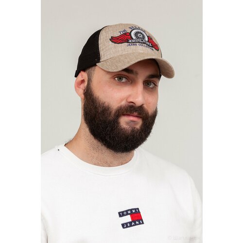 фото Бейсболка bersar, размер 57-59, бежевый