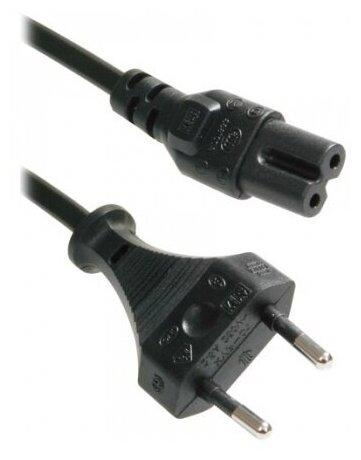 Кабель питания для аудио и видео техники Cablexpert 0.5м CEE 7/16-C7 2-pin 2x0,5 черный PC-184/2-0.5М