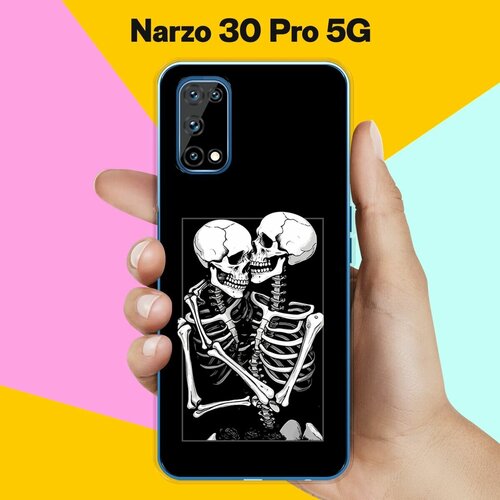 Силиконовый чехол на realme Narzo 30 Pro 5G Скелеты / для Реалми Нарзо 30 Про 5 Джи силиконовый чехол на realme narzo 30 pro 5g ламы для реалми нарзо 30 про 5 джи