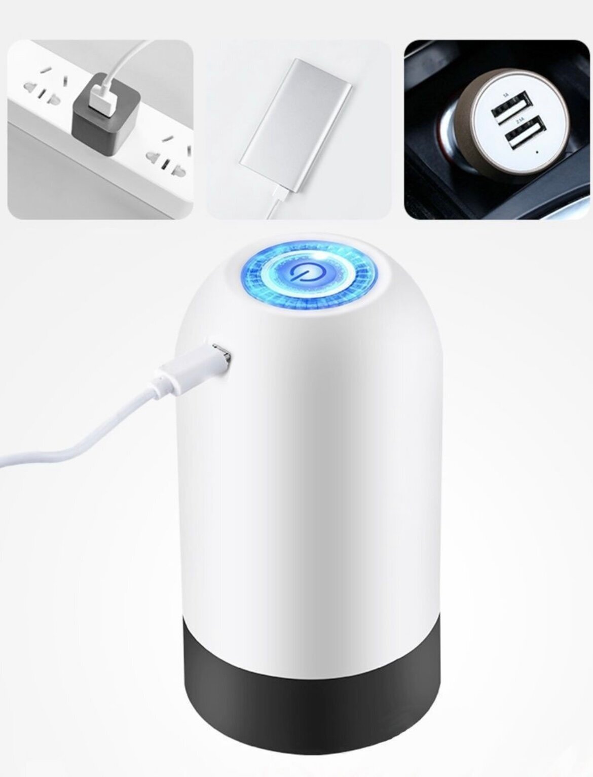 Помпа для воды электрическая на бутыль 19 литров+Авторский магнит AlexShoping на холодильник