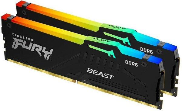 Оперативная память 32Gb DDR5 5600MHz Kingston Fury Beast RGB (2x16Gb KIT) (KF556C36BBEAK2-32)