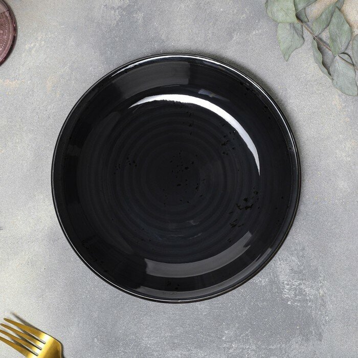 BY BONE Тарелка фарфоровая глубокая Balance, 500 мл, d=21 см, цвет чёрный