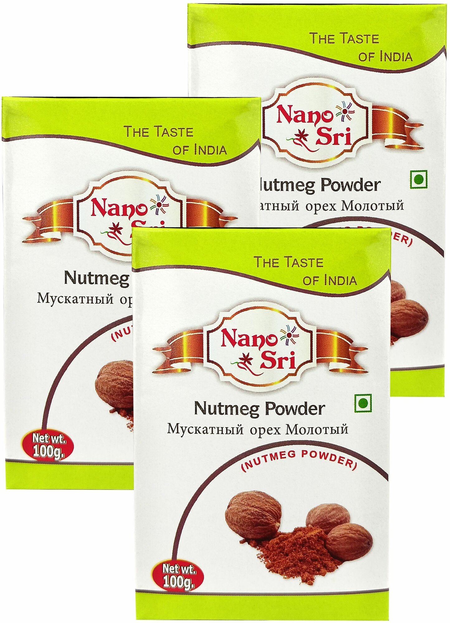 Мускатный орех молотый Nano Sri, 100 г -3 шт