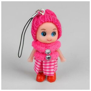 Фото Кукла-брелок «Куколка», в шапочке и манто, цвета микс