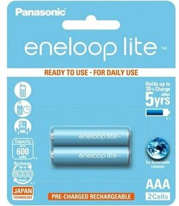 Аккумулятор ААА Eneloop Panasonic BK-4LCCE/2BE HR03-2BL Lite 550мА/ч в блистере 2шт.