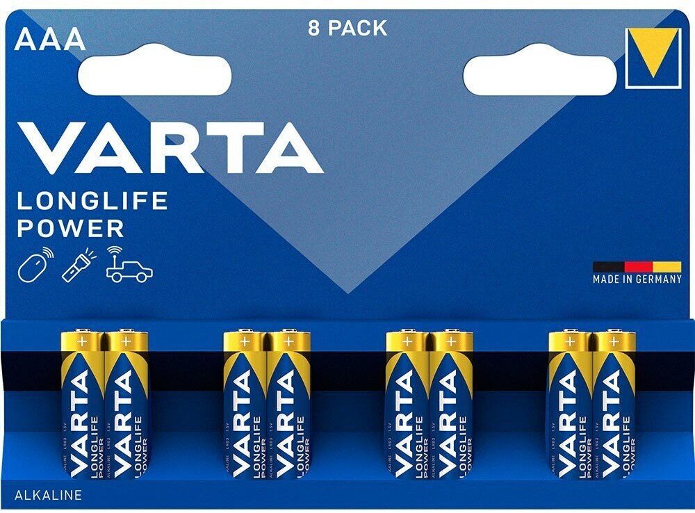 Батарейка Varta LONGLIFE POWER LR03 AAA BL8 Alkaline 1.5V 04903121418