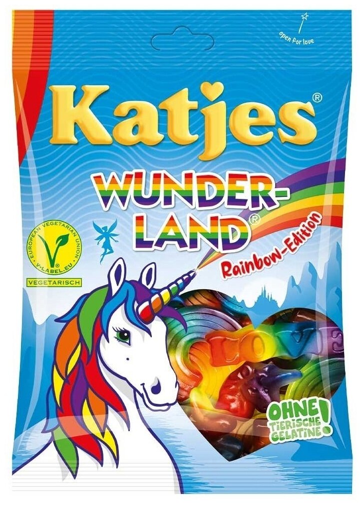 Мармелад жевательный Katjes Wunder - Land Rainbow Edition / Кейтджес Вандерленд Рэинбоу Эдишен 200 г. (Германия)