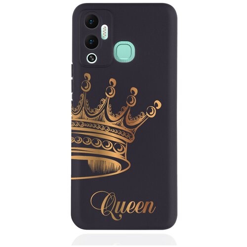 Черный силиконовый чехол MustHaveCase для Infinix Hot 12 Play Парный чехол корона Queen черный силиконовый чехол для infinix hot 11 play парный чехол корона queen