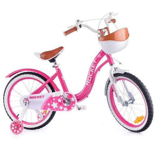 фото Велосипед детский 2-х колесный 18" для детей ростом 125-135 см (6-8 лет) rocket, цвет розовый, модель 2023 года