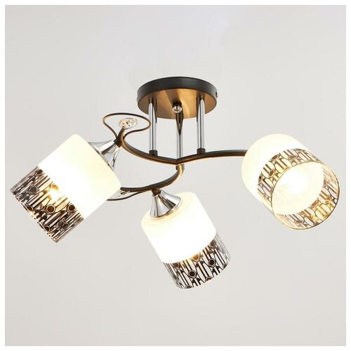 Люстра галлоп 890531 3х60Вт Е27 черный/матовый белый с черным рисунком