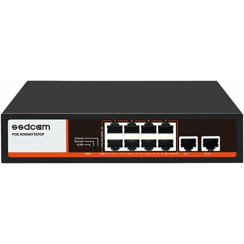 POE коммутатор 8 портовый SSDCAM POE-58P