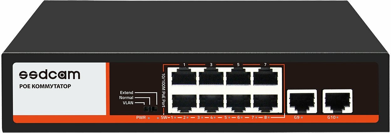 POE коммутатор 8 портовый SSDCAM POE-58P