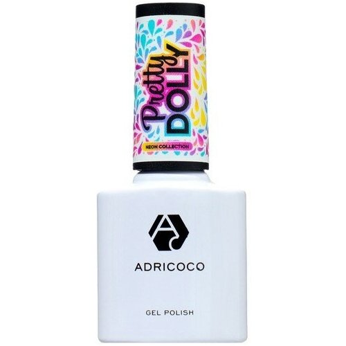 Гель лак ADRICOCO неоновый лимонный Pretty dolly №17, 8 мл