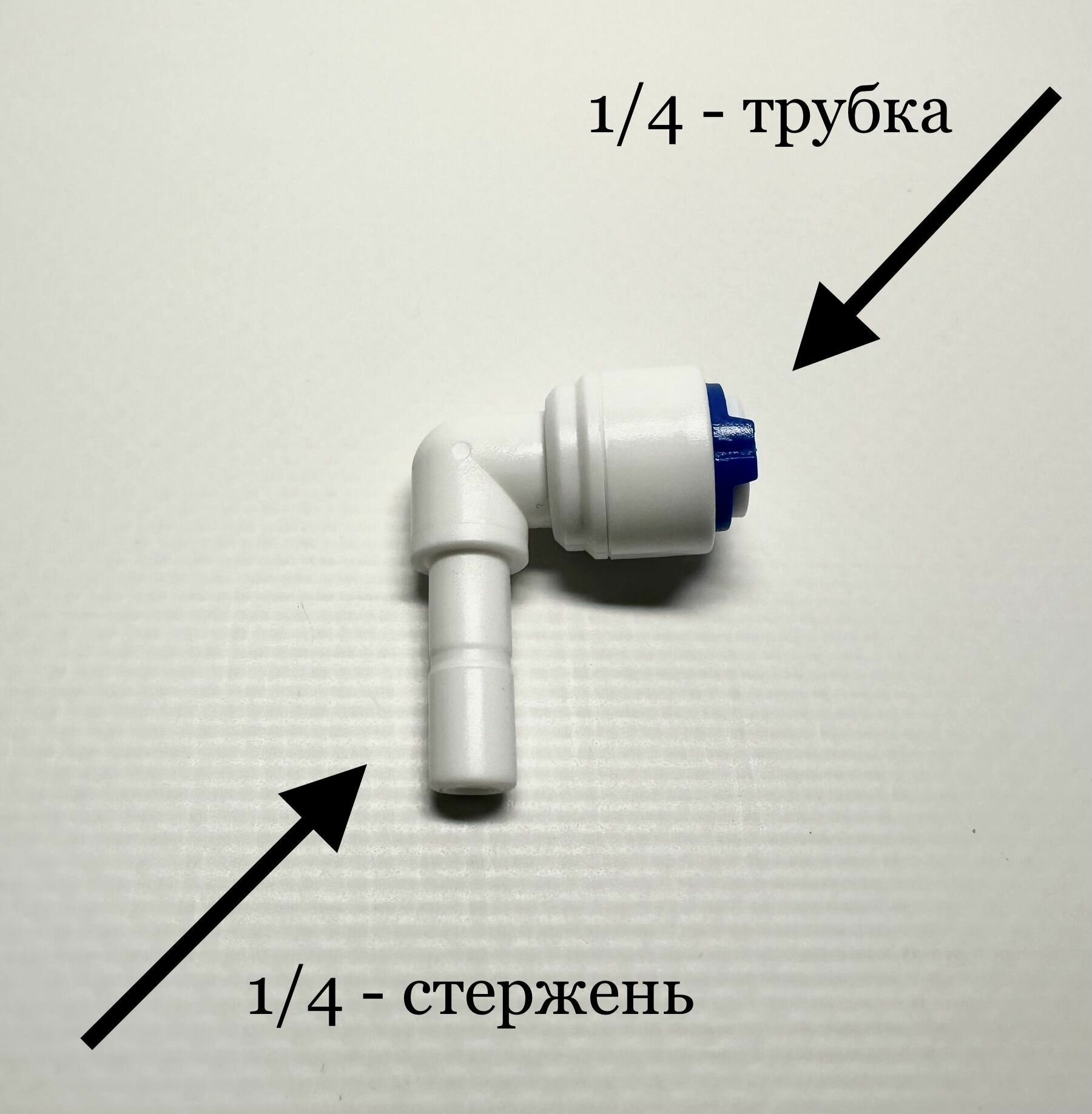 Фитинг угловой для фильтра 1/4"-трубка 1/4"- стержень