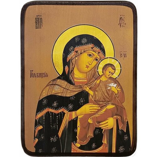 коневская икона божией матери голубицкая печать на доске 13 16 5 см Икона Голубицкая Божией Матери, размер 6 х 9 см