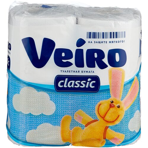 Купить Туалетная бумага VEIRO Classic 2сл. 12шт. Белая, белый, вторичная целлюлоза, Туалетная бумага и полотенца